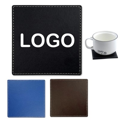 PU Leather Square Coaster