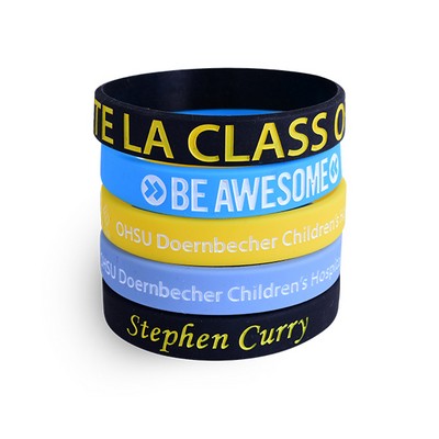 1/2" Color Filled Silcone Wristbands