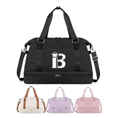 PU Leather Wet & Dry Separation Travel Bag