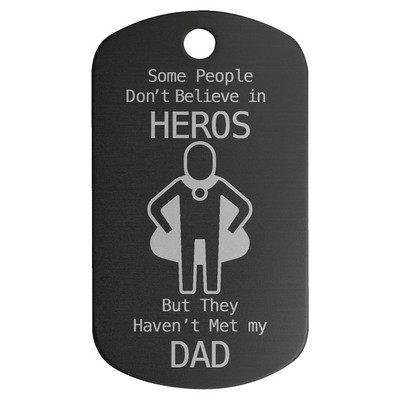 1" x 2" Black Anodized Aluminum G.I. Tag