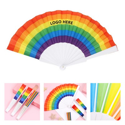 Rainbow Folding Hand Fan
