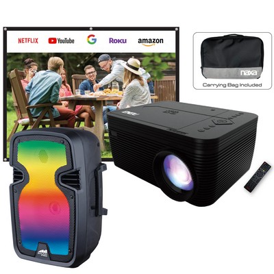 Naxa 150" Home Theater Projector Combo, Built-In Dvd Player, Speaker