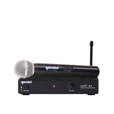Gemini Black Uhf Handheld Wireless Microphone System