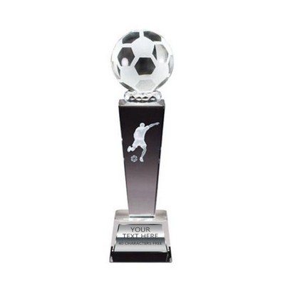 Crystal Tower Soccer Male Award 9X2.5"