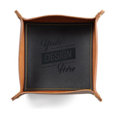 Premium Leather Valet Organizer Tray With Corner Snaps