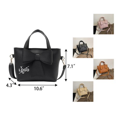 Spacious Bow Accent Tote Bag