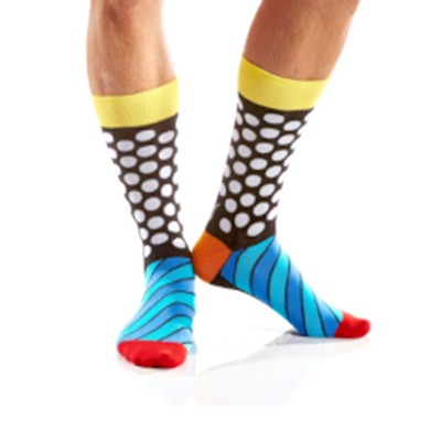 Knitted Mid-Calf Sports Socks with Cushioned Bottom with 144-Needle