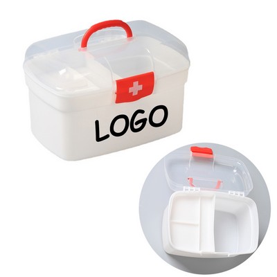 Portable Multi-Layer Medicine Storage Box with Compartments