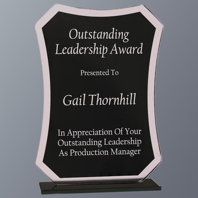 Black Rectangle Reflection Glass Award, Medium (5"x7-1/4")