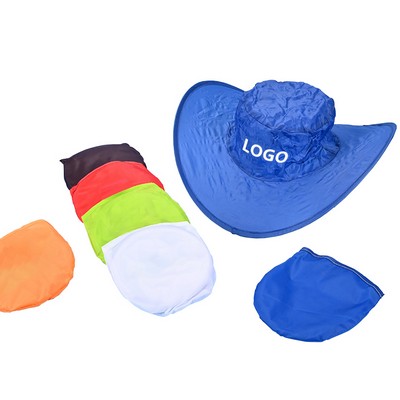 Foldable Cowboy Hat Portable Nylon Promotional Cap for Outdoor Events