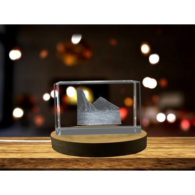 St. Lucia Island 3D Engraved Crystal Trophy w/LED Base