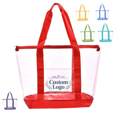 Clear Tote with Outer Pocket