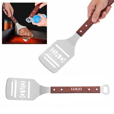 2-in-1 Oak-Handled Barbecue Spatula