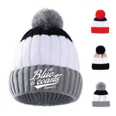 Warm Winter Baby Beanie with Pom Pom