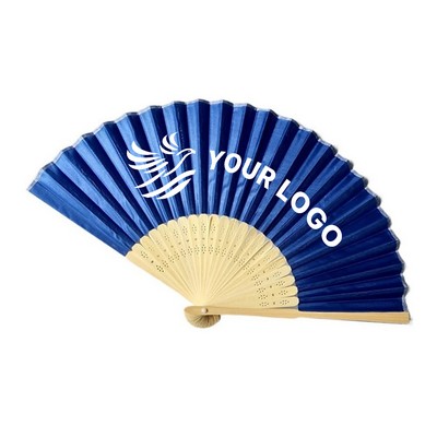 Custom Handheld Bamboo Cloth Foldable Fan