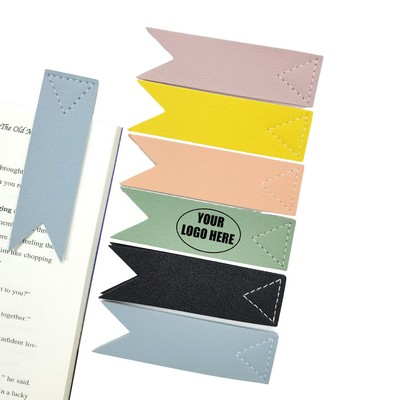 V-Shaped Faux Leather Bookmark