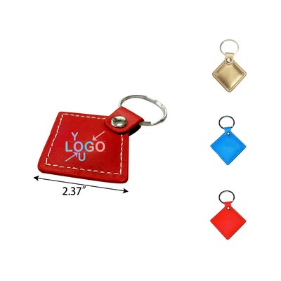 Leatherette Square Keychain