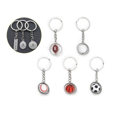 Rotatable Sports Ball Shaped Keychain