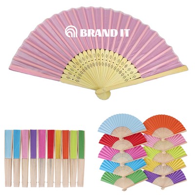 Full Color Folding Bamboo Handheld Fan