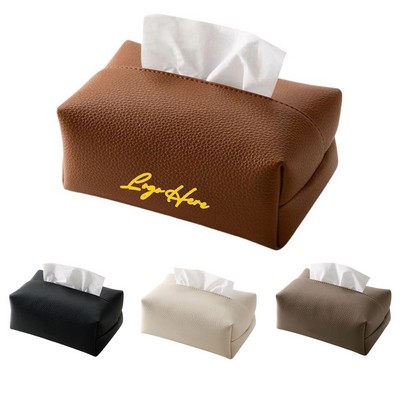 Luxury PU Leather Top-Fill Tissue Box For Multi-Scene Decor