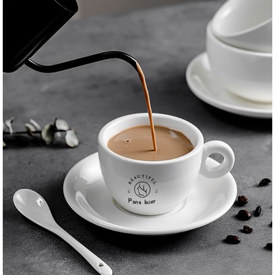 2 oz Pure White Ceramic Espresso Cups