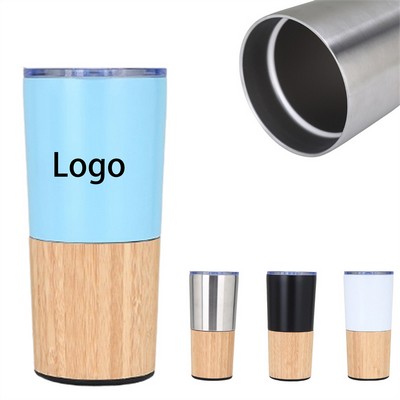 Thermos With Bamboo Base