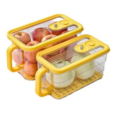 Plastic Food Storage Produce Containers for Fridge with Handle