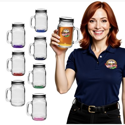 Libbey Mason Beer with lid 16 oz