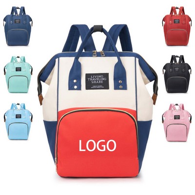 Large Capacity Shoulder Bottle Diaper Backpack