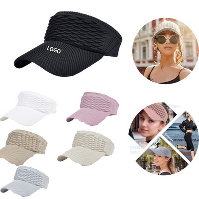 Women Sun Visor Hat for Women Knitted Hats Summer Beach Hat Elastic Sports Hat