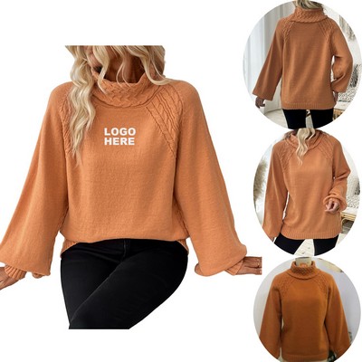 Custom Fashion Pullover Women's Turtleneck Sweater