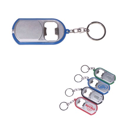 Ultra Thin Flashlight w/Metal Bottle Opener & Deluxe Swivel Split Key Ring
