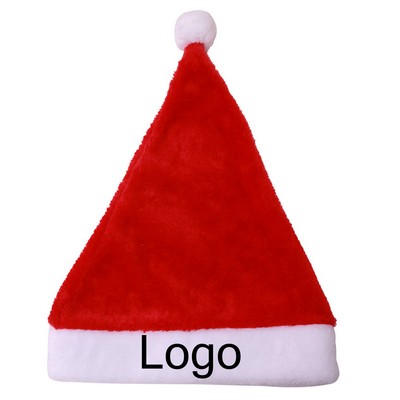 Short Plush Classic Red Santa Hat