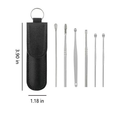 6" 1 Ear Wax Removal Kit with PU Case