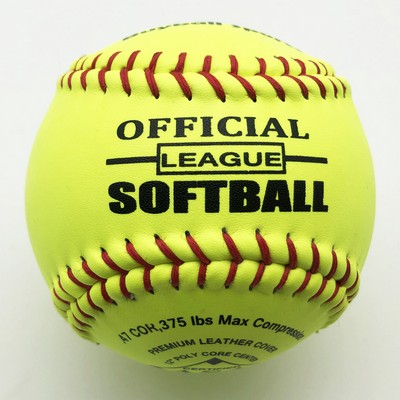 Yellow PVC Leather 12-Inch Practice Softball