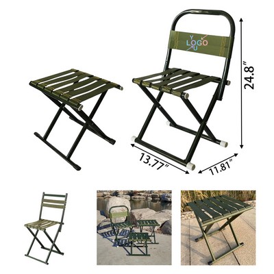 Portable Folding Iron Chair for Outdoor Use
