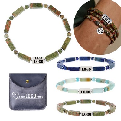 Stretchy Rectangular Gemstone Bracelets Jewerly Gift