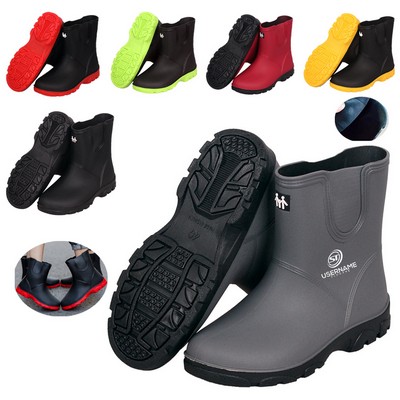 Rain Boots for Women Waterproof Garden Shoes Men Anti Slip Rubber Ankle Boots