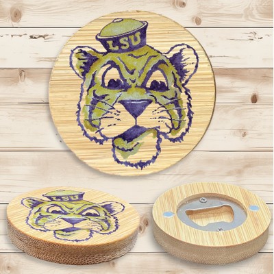 Bamboo Bottle Opener Magnet