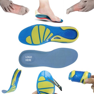 Running Insoles Silicone Gel Shock Absorption Unisex Orthopedic Sport Inserts