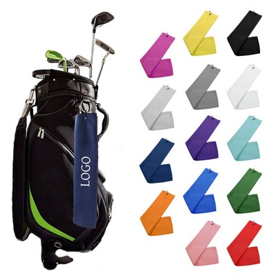 Microfibe Fabric Golf Towel With Carabiner