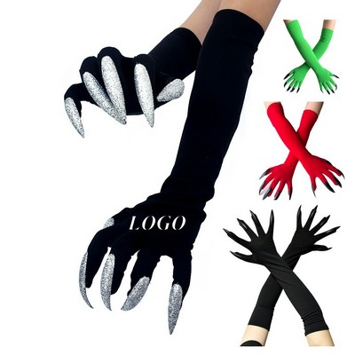 Halloween Cosplay Gloves With Long Attached Nails
