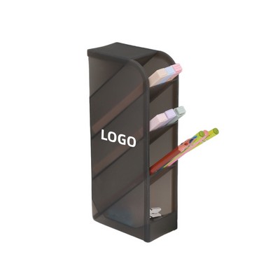 Clear Matte Multi-Compartment Desk Organizer for Pens and Brushes