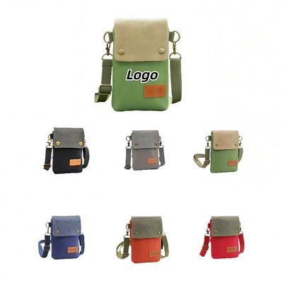 Stylish 3-Layer Canvas Crossbody Phone Bag for Everyday Use