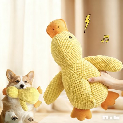 Plush Dog Toy Duck Chew Squeaky Teething Toy