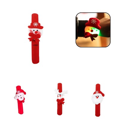 Christmas LED Plush Slap Bracelet - Light-Up Toy