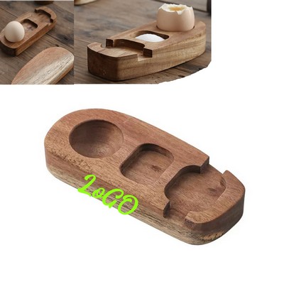 Natural Acacia Wood Egg Serving Tray