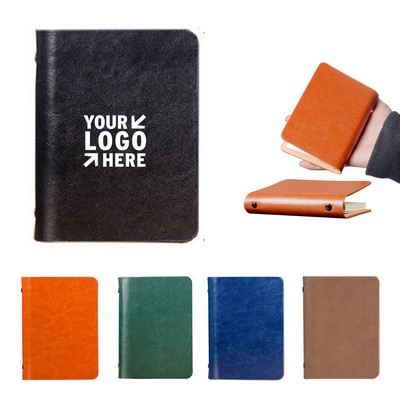 A7 Mini 6 Ring Binder Cover Refillable Pocket Leather Notebook