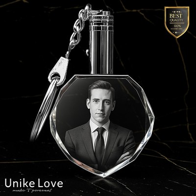 Corporate Gift Personalized Crystal Keychain – Heart Shaped