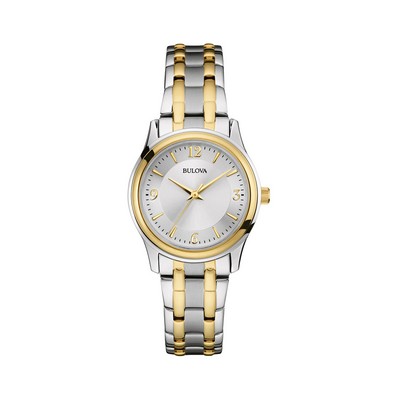 Bulova® Ladies' Corporate Collection Two-tone Bracelet Watch, Silver-tone Dial